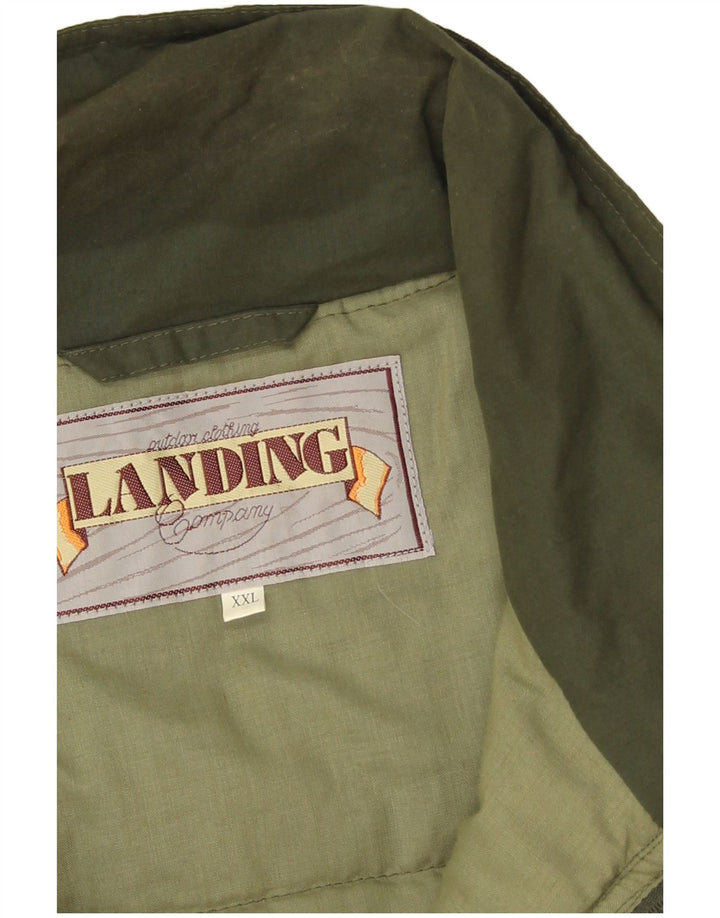 Vintage Mens Utility Gilet UK 44 2XL Khaki Polyester