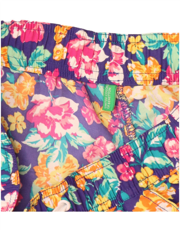 BENETTON Womens Hot Pants W26 Small Multicoloured Floral