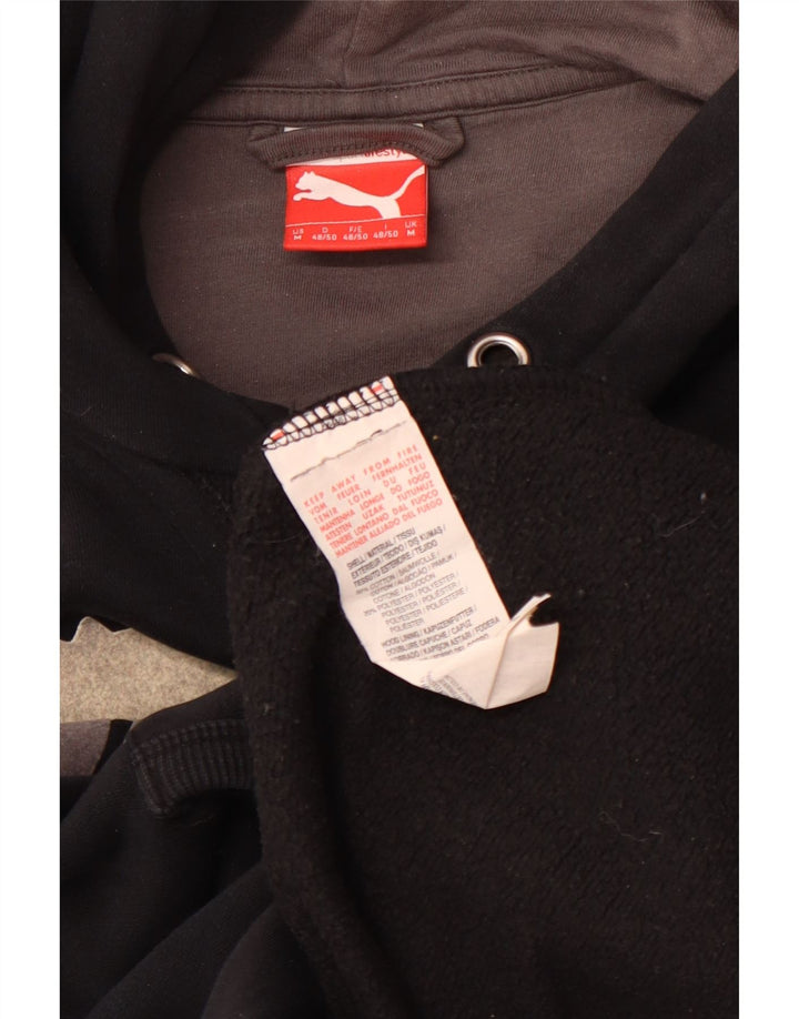 PUMA Mens Graphic Hoodie Jumper Medium Black Cotton Sports