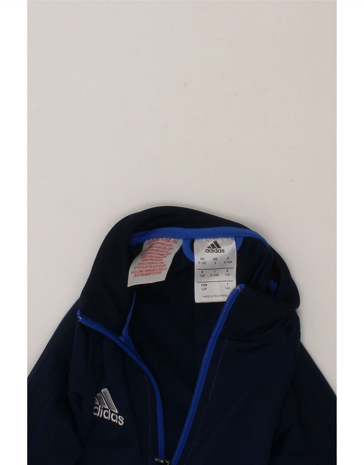 ADIDAS Boys Tracksuit Top Jacket 9-10 Years Blue Colourblock Polyester Vintage Adidas and Second-Hand Adidas from Messina Hembry 