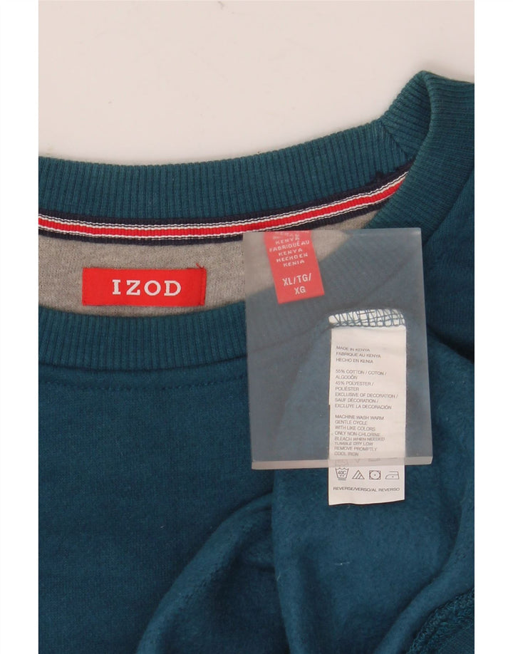 IZOD Mens Sweatshirt Jumper XL Green Cotton