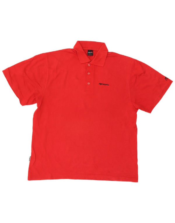 Rip Curl Mens Polo Shirt Small Red Cotton
