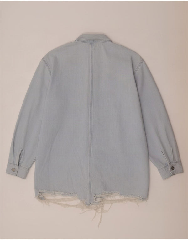 Zara Womens Oversized Denim Shirt UK 14 Medium Blue