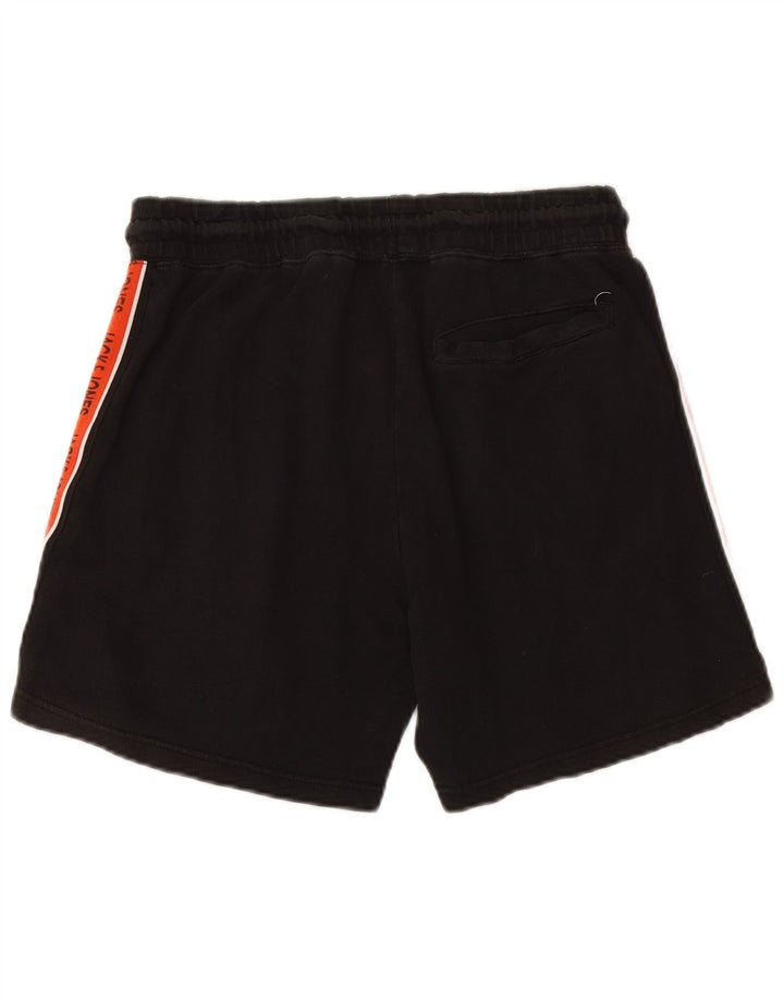 JACK & JONES Mens Graphic Sport Shorts Medium Black Colourblock Cotton