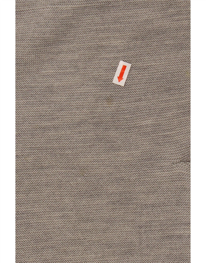 COS Womens 3/4 Sleeve Crop Boat Neck Jumper Sweater UK 10 Small Grey Wool