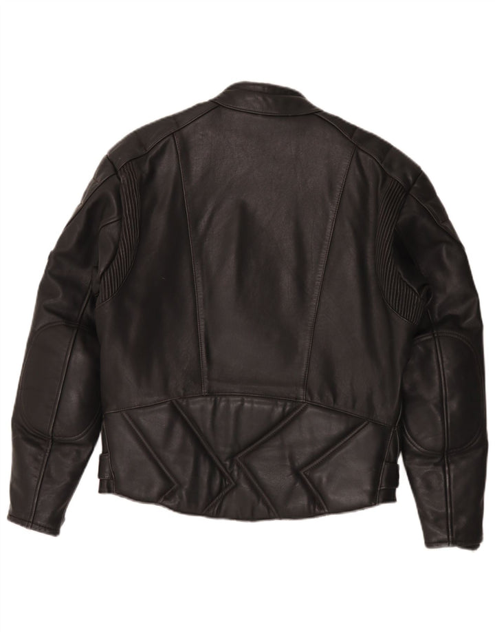 Belo Tours Mens Leather Racer Jacket EU 50 Large Black
