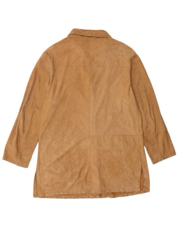 GIMO'S Womens Suede Jacket UK 12 Medium Beige