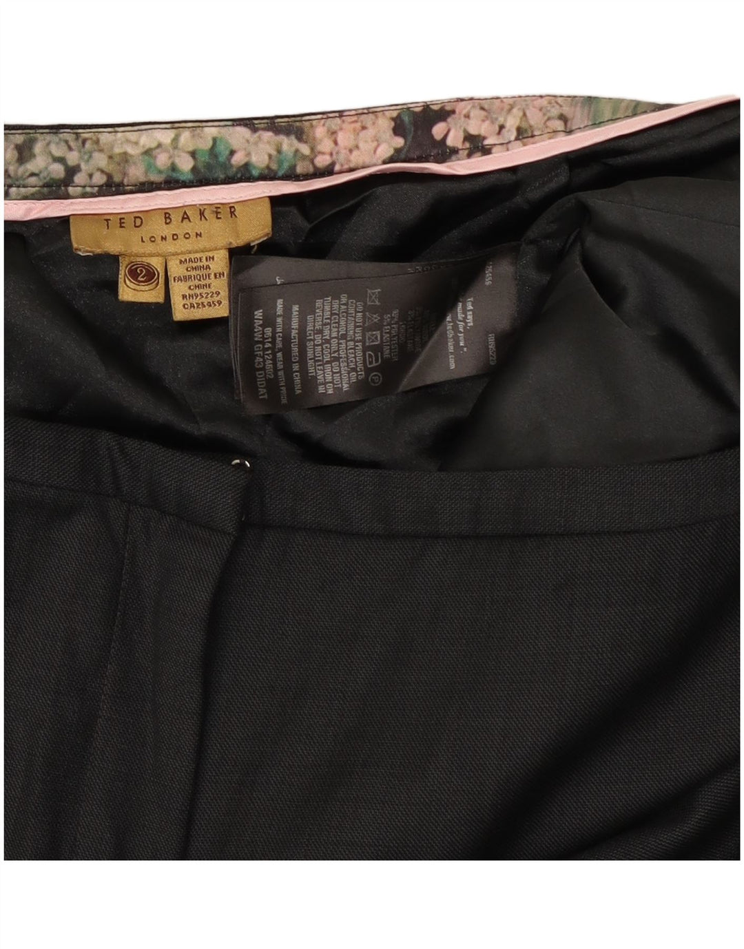 Ted Baker Womens Slim Suit Trousers Size 2 Small W30 L28 Black Wool