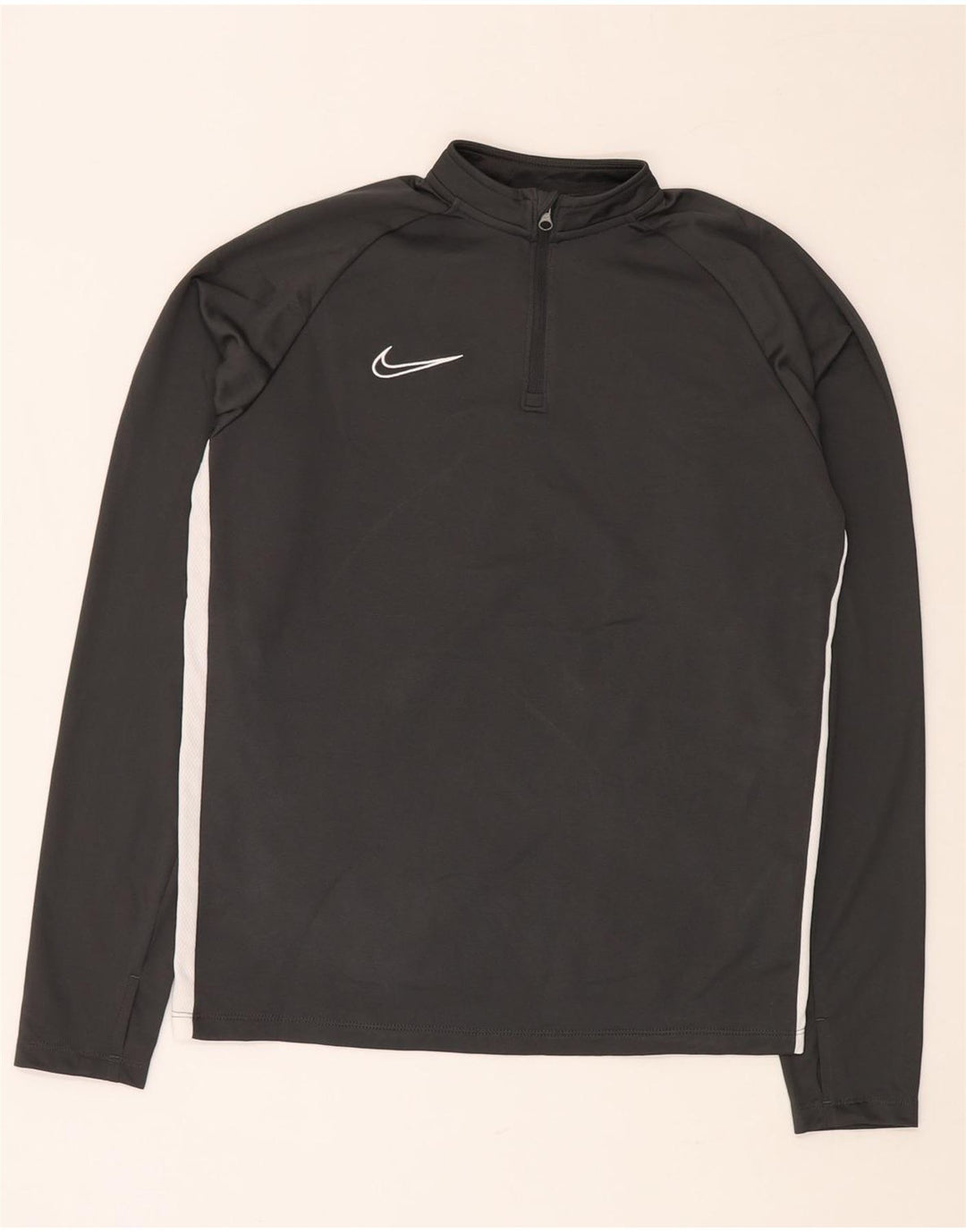 NIKE Boys Dri Fit Zip Neck Pullover Tracksuit Top 13-14 Years XL Grey