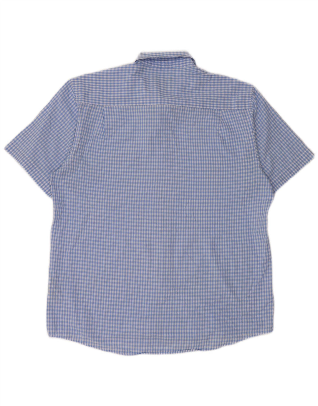 PIERRE CARDIN Mens Short Sleeve Regular Fit Shirt XL Blue Gingham