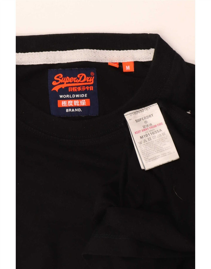 Superdry Mens T-Shirt Top Medium Black Cotton