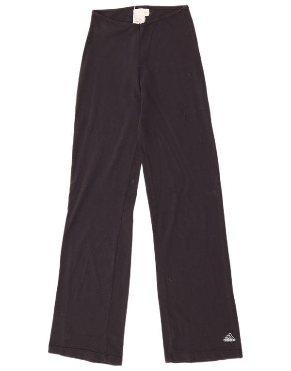 Adidas Womens Wide Leg Tracksuit Trousers UK 10 Small Black Polyamide
