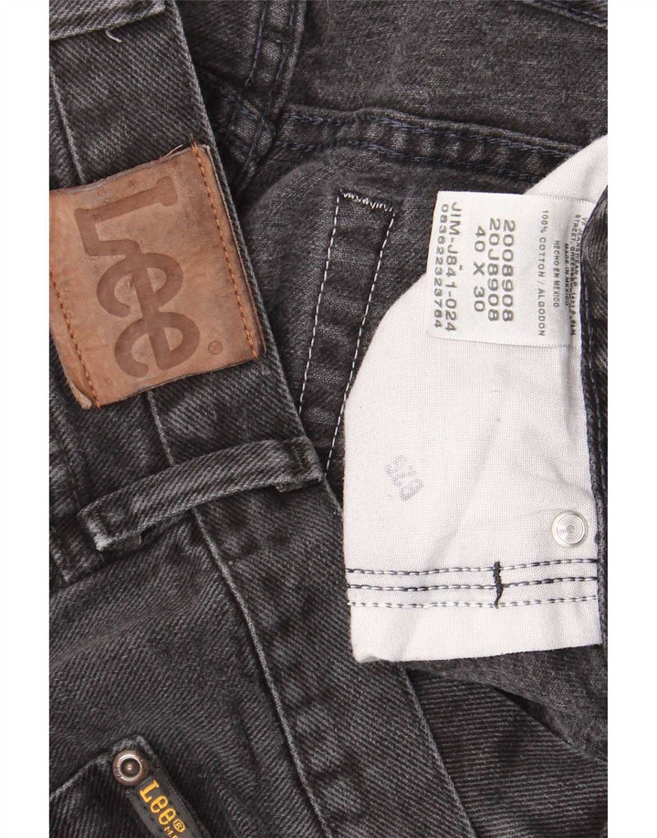 Lee Mens Regular Fit Straight Jeans W40 L30 Black Cotton