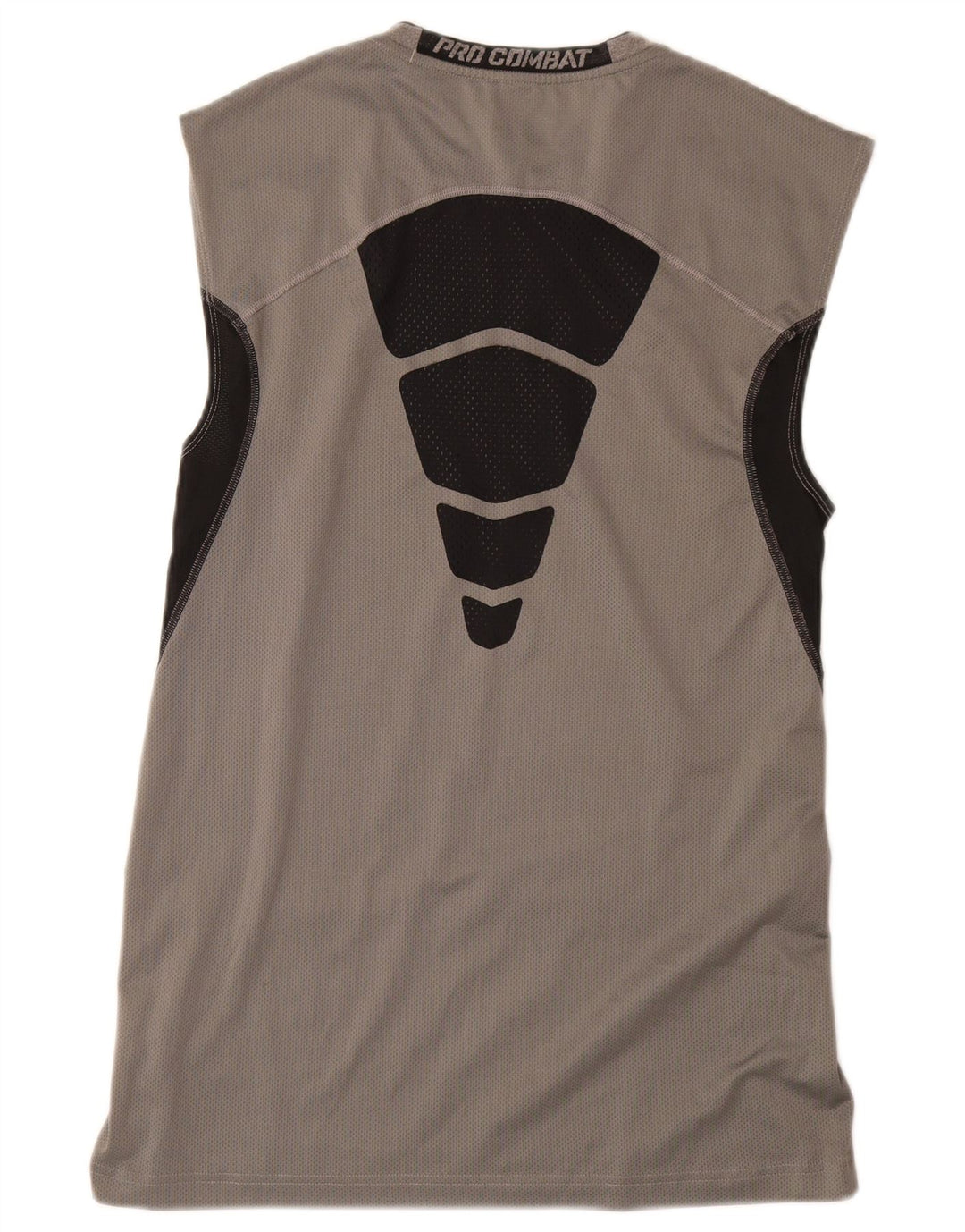 NIKE Mens Compression Vest Top 2XL Grey Colourblock Polyester