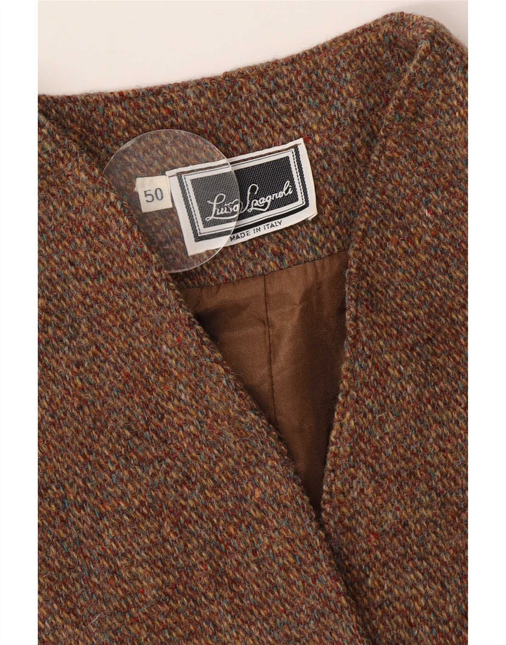 Luisa Spagnoli Womens 4 Button Blazer Jacket IT 50 XL Brown Flecked
