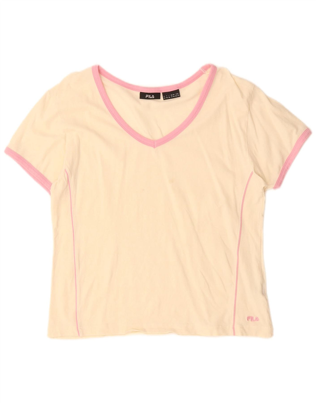 FILA Womens T-Shirt Top UK 16 Large Off White