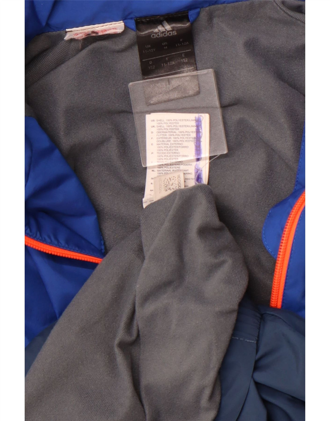 ADIDAS Boys Clima Proof Tracksuit Top Jacket 11-12 Years Navy Blue