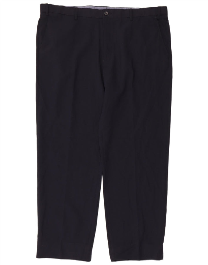 Marks & Spencer Mens Regular Chino Trousers W42 L30  Navy Blue Polyester