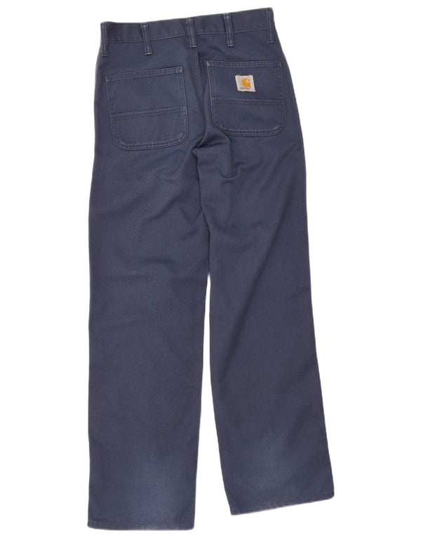 Carhartt Mens Straight Casual Trousers W27 L32 Navy Blue Cotton