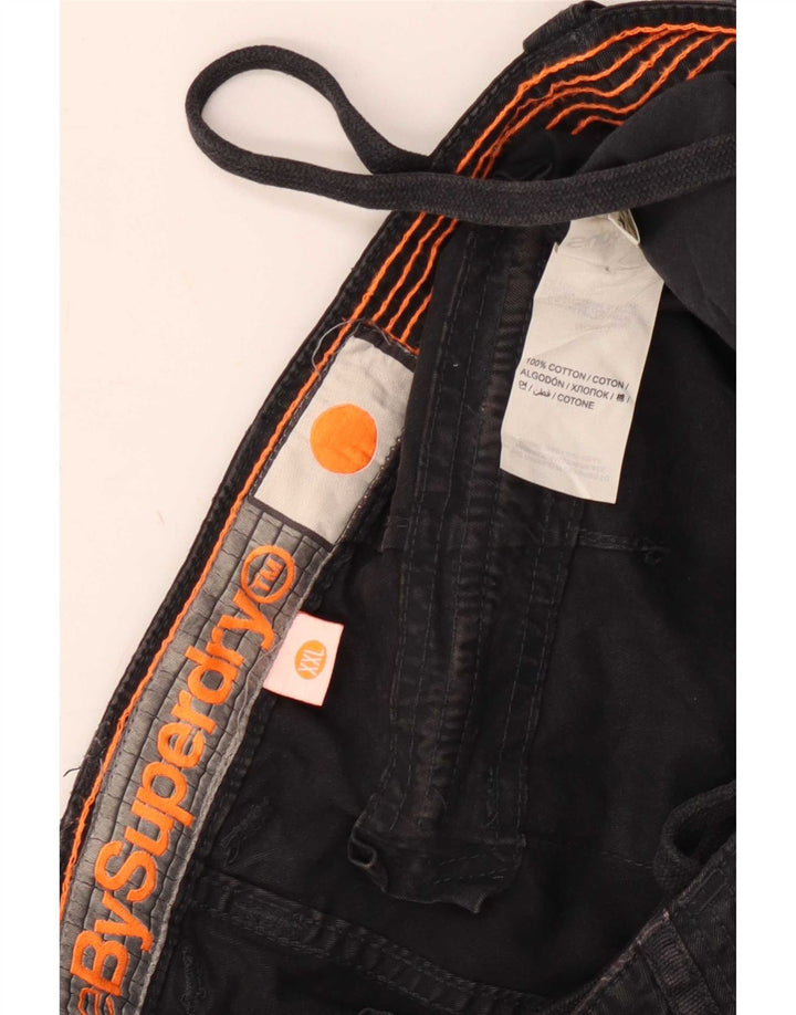 Superdry Mens Cargo Shorts 2XL W38 Black Cotton