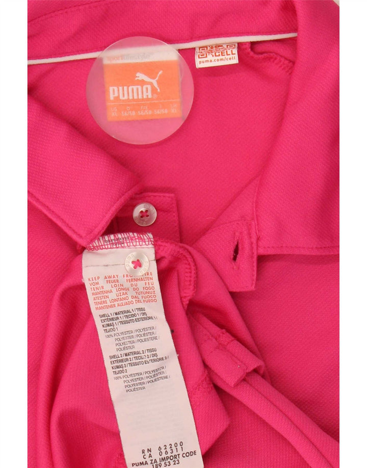 Puma Mens Polo Shirt XL Pink Polyester