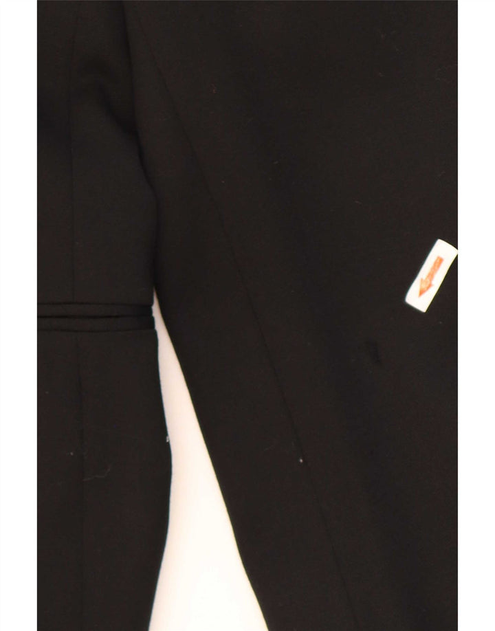Roberta di Camerino Mens 1 Button Blazer Jacket IT 52 XL Black Wool