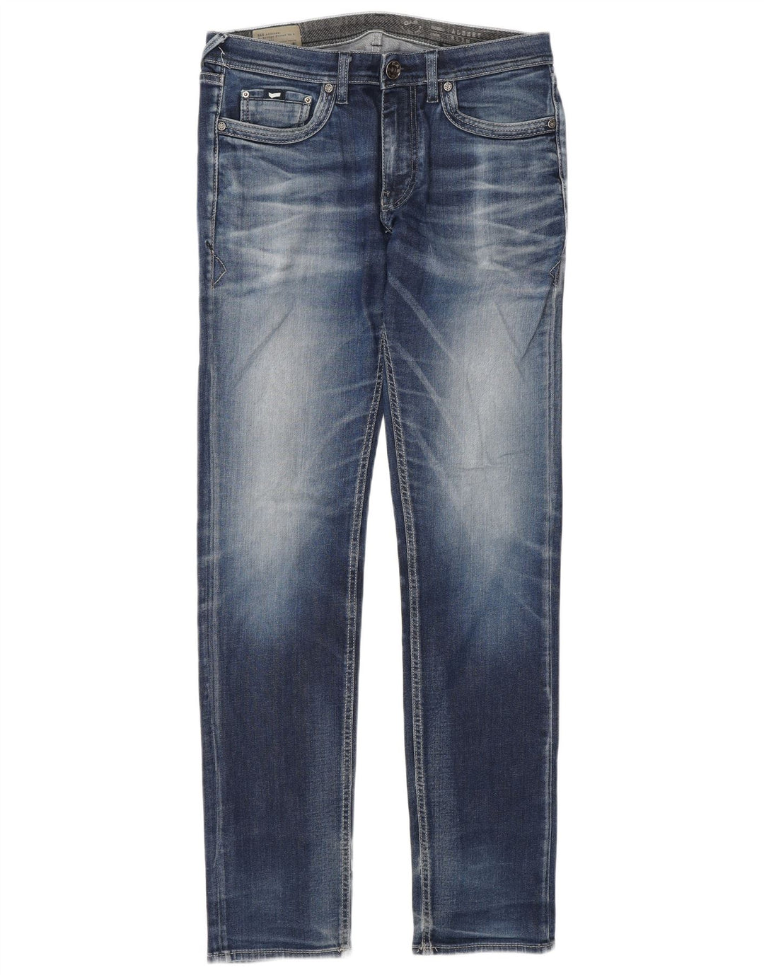 Gas Mens Albert Slim Jeans W32 L34 Blue Cotton