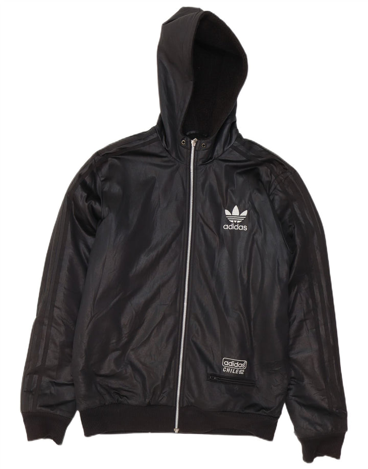 ADIDAS Mens Chile 62 Hooded Bomber Jacket UK 38 Medium Black Polyester