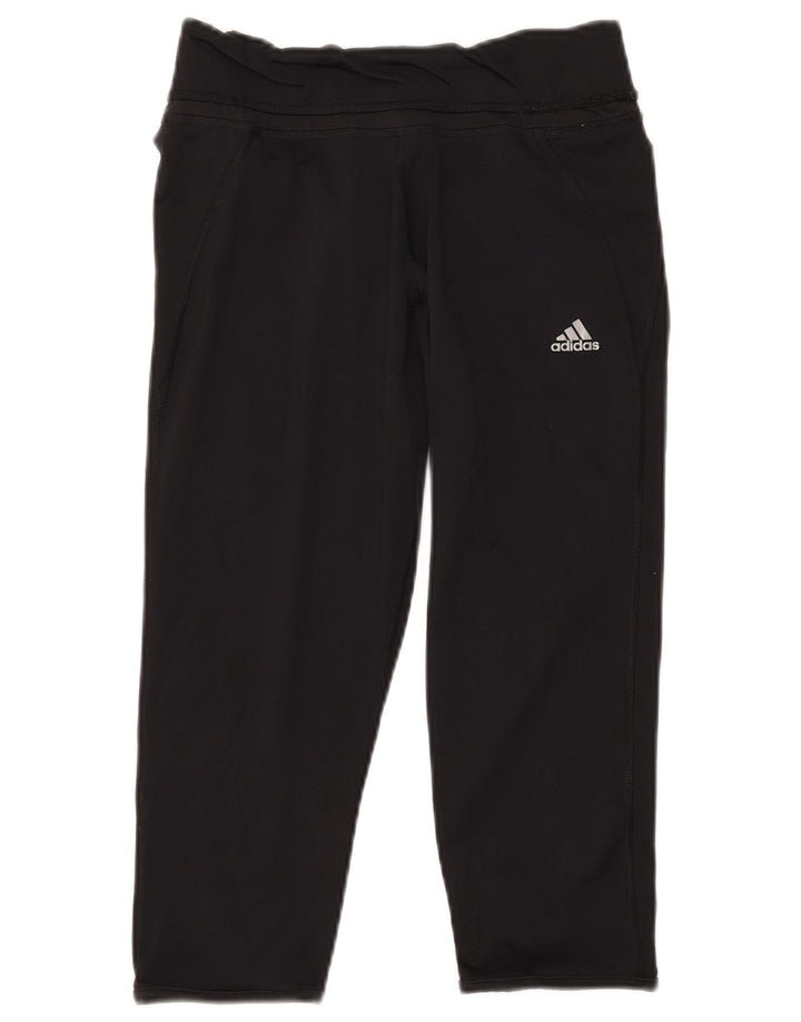 Adidas Womens Climalite Capri Leggings UK 12/14 Medium Black Polyester