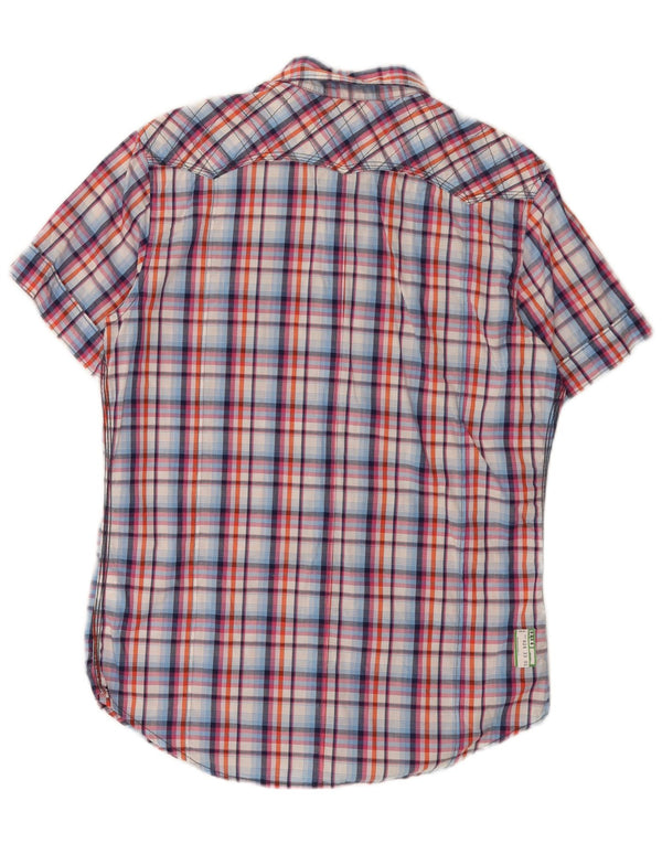 G-Star Mens Graphic Short Sleeve Shirt Medium Multicoloured Check Cotton