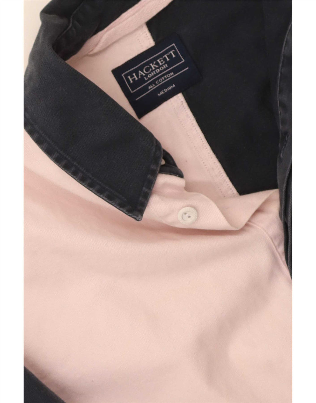 Hackett Mens Graphic Pullover Shirt Medium Black Colourblock Cotton