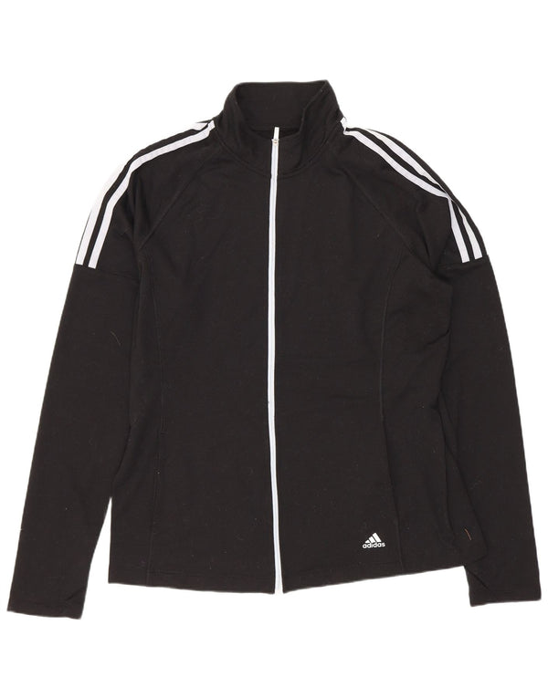 Adidas Womens Golf Tracksuit Top Jacket UK 14 Large Black Sports
