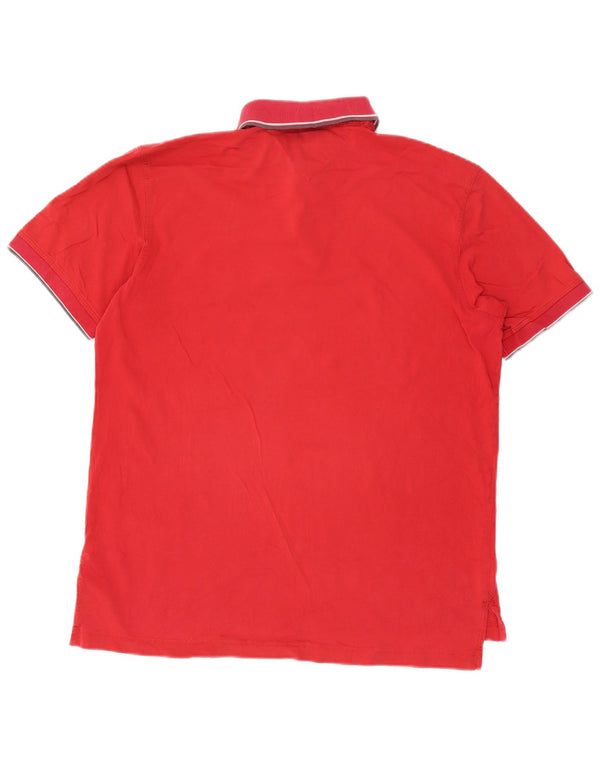 Tommy Hilfiger Mens Polo Shirt Large Red Cotton