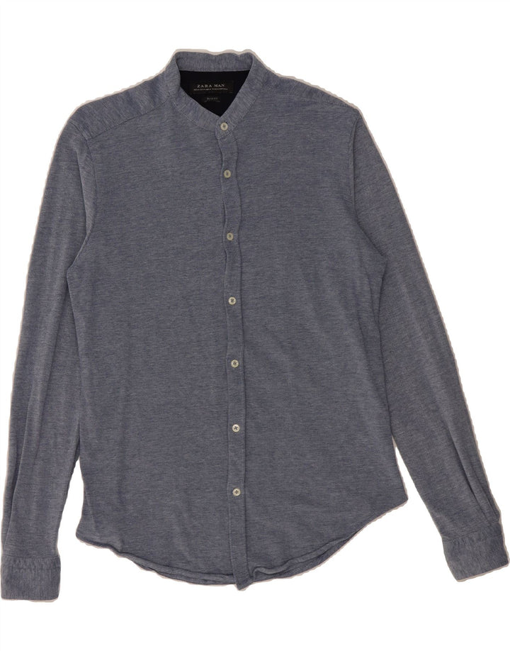 ZARA Mens Slim Fit Shirt Medium Navy Blue Vintage Zara and Second-Hand Zara from Messina Hembry 