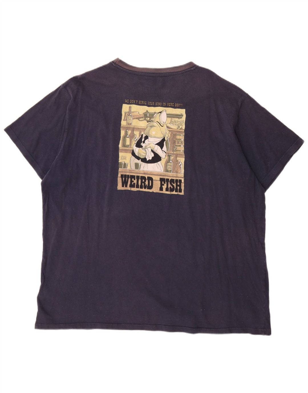 WEIRD FISH Mens Graphic T-Shirt Top 3XL Navy Blue Cotton