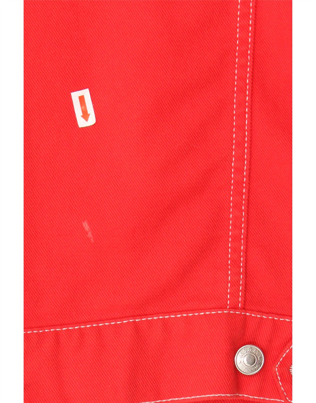 MSGM Womens Denim Jacket EU 38 Medium Red Cotton