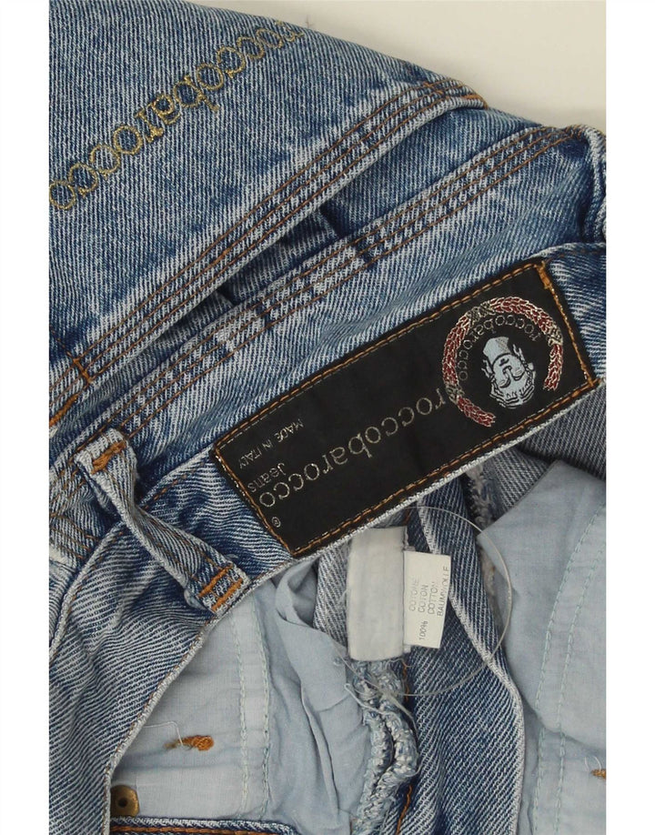 Roccobarocco Womens Denim Skirt W33 Large Blue Cotton