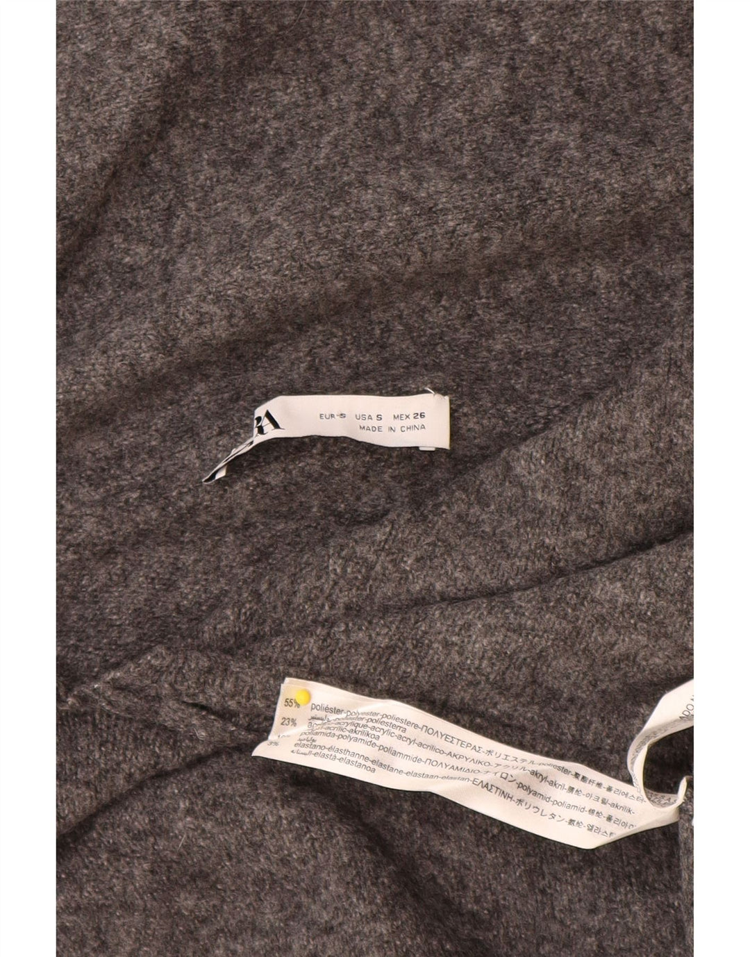 Zara Womens Oversized Shawl Neck Jumper Sweater UK 10 Small Grey Polyester