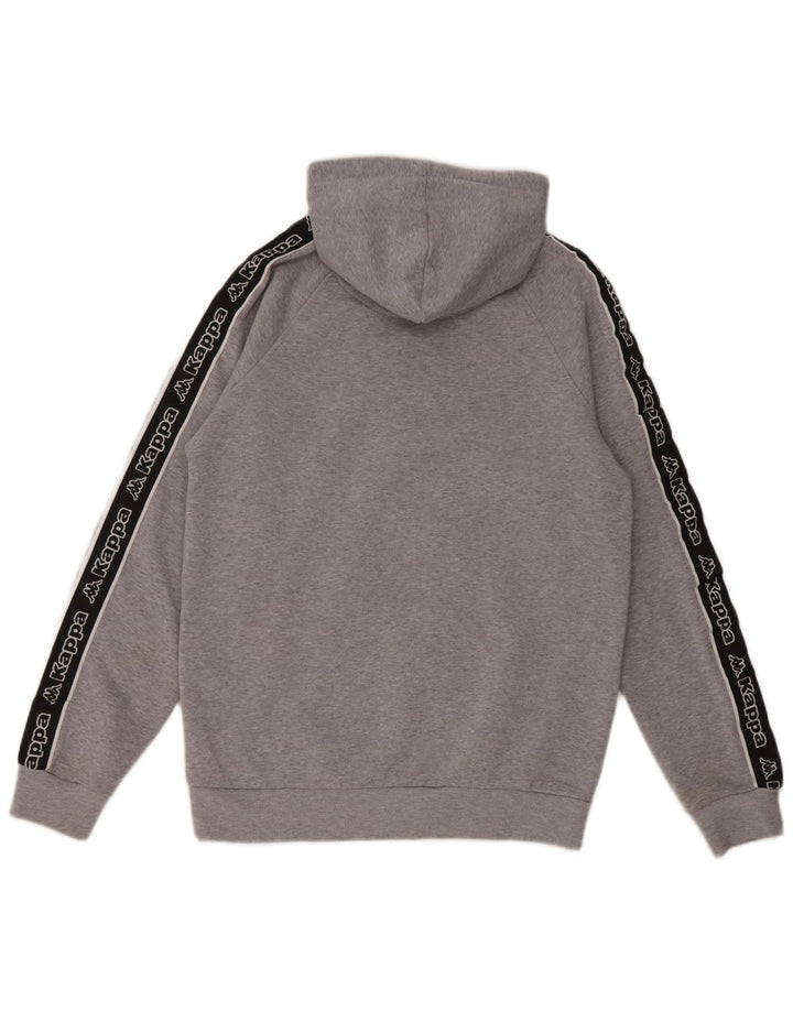 Kappa Mens Graphic Hoodie Jumper Medium Grey Colourblock Polyester