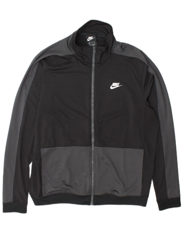 Nike Mens Tracksuit Top Jacket XL Black Colourblock Polyester
