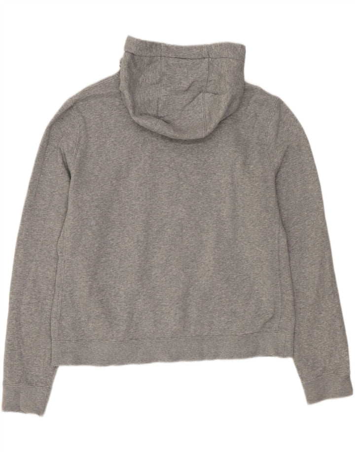 Nike Womens Hoodie Jumper UK 14 Medium Grey Flecked Cotton