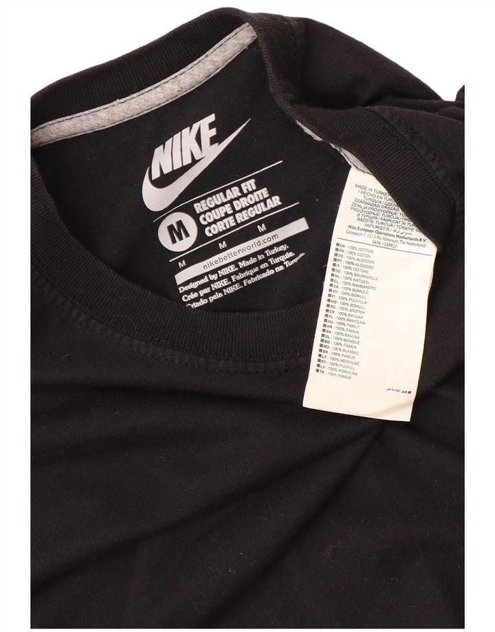 NIKE Mens Regular Fit T-Shirt Top Medium Black Cotton