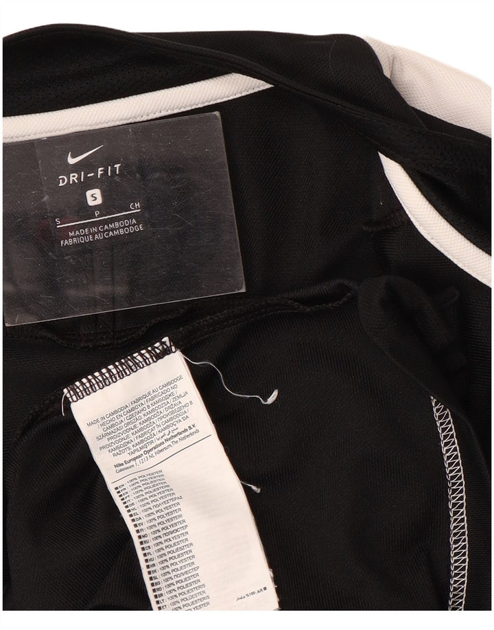 Nike Mens Tracksuit Top Jacket Small Black Colourblock Polyester Sports