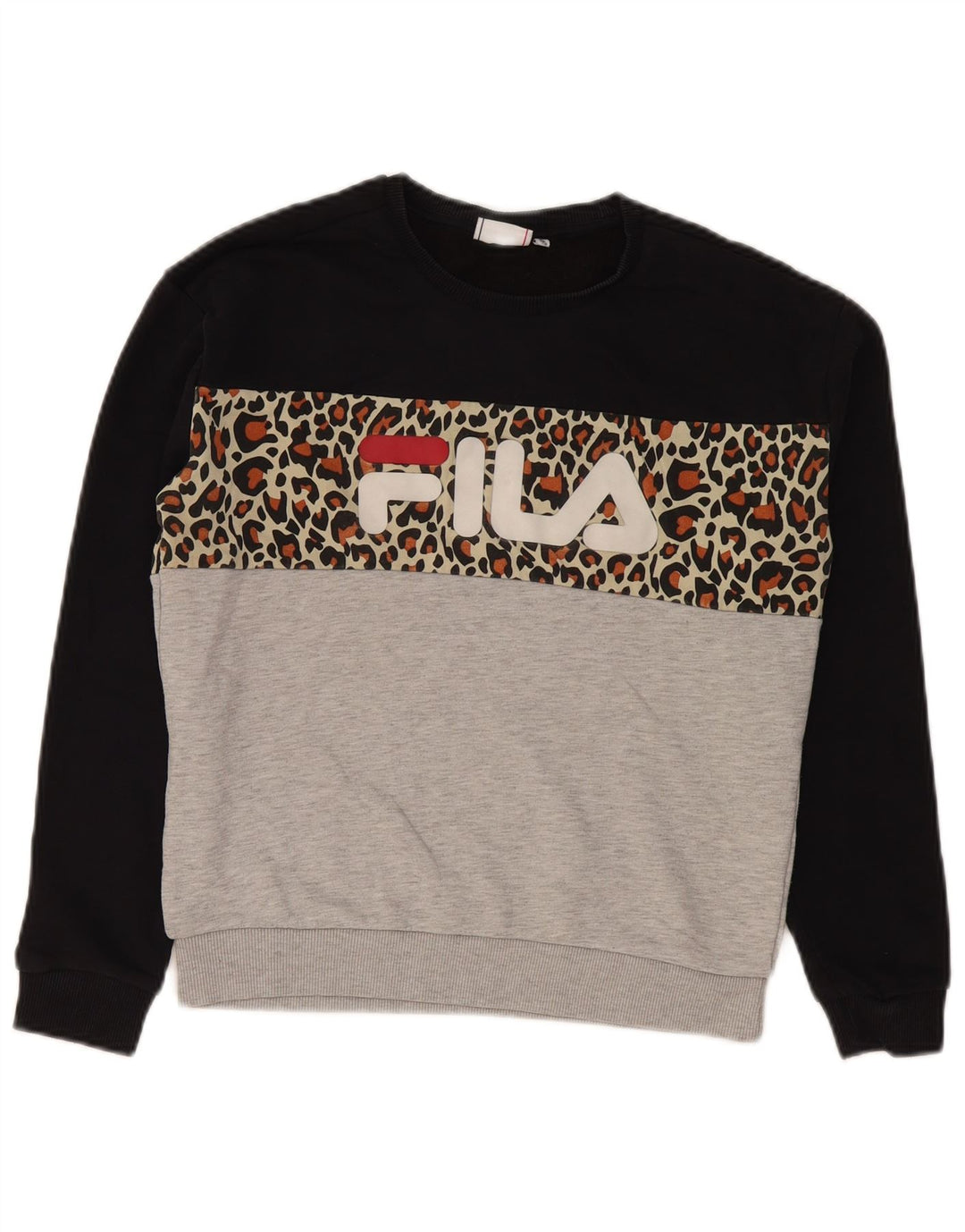 Fila Womens Graphic Sweatshirt Jumper UK 10 Small Multicoloured