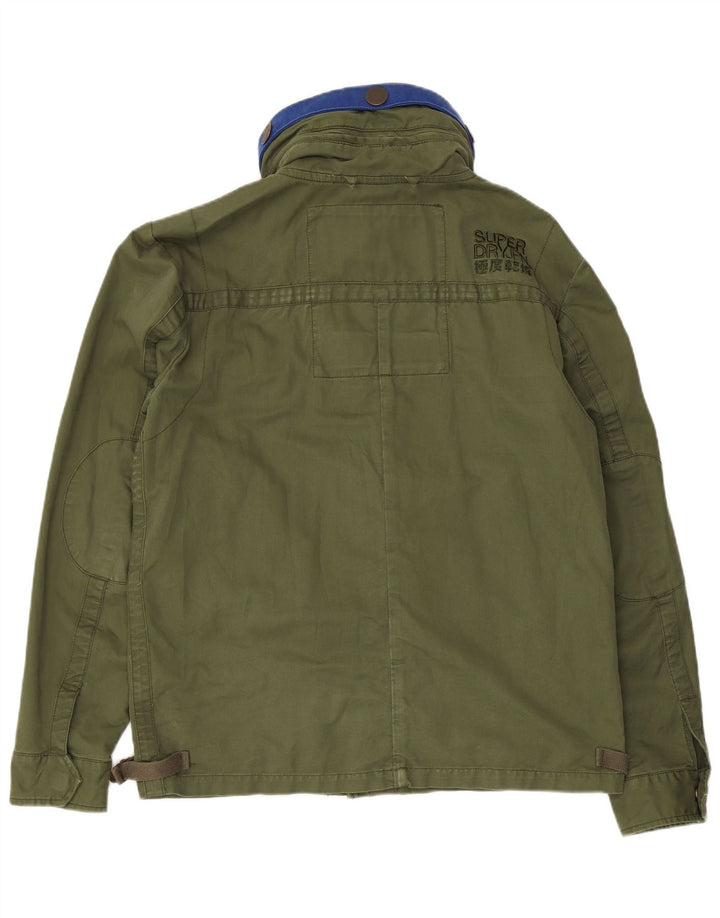 Superdry Mens Utility Jacket UK 38 Medium Green Cotton