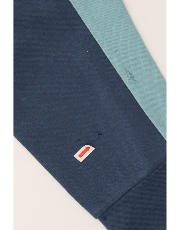 THE NORTH FACE Mens Zip Neck Hoodie Jumper XL Navy Blue Colourblock