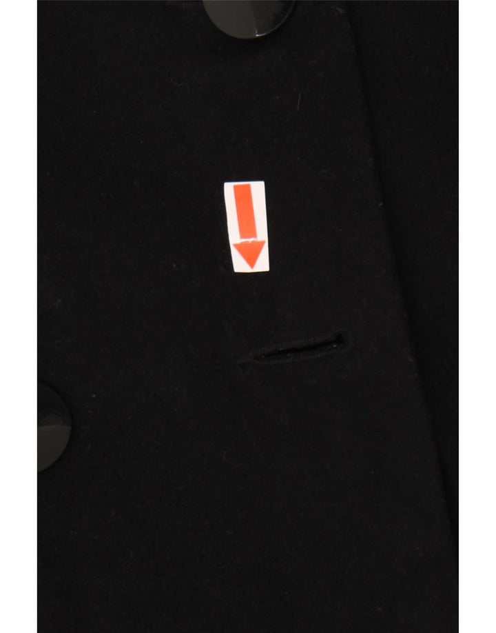 Coast Womens Double Breasted Coat UK 12 Medium Black Wool Classic