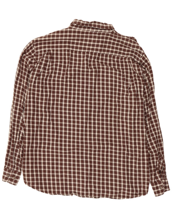 Wrangler Mens Flannel Shirt XL Brown Check Cotton