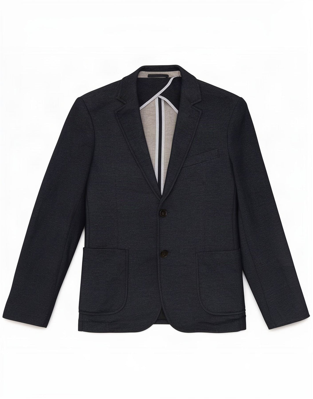 Zara Mens 2 Button Blazer Jacket EU 46 Small Navy Blue Polyester