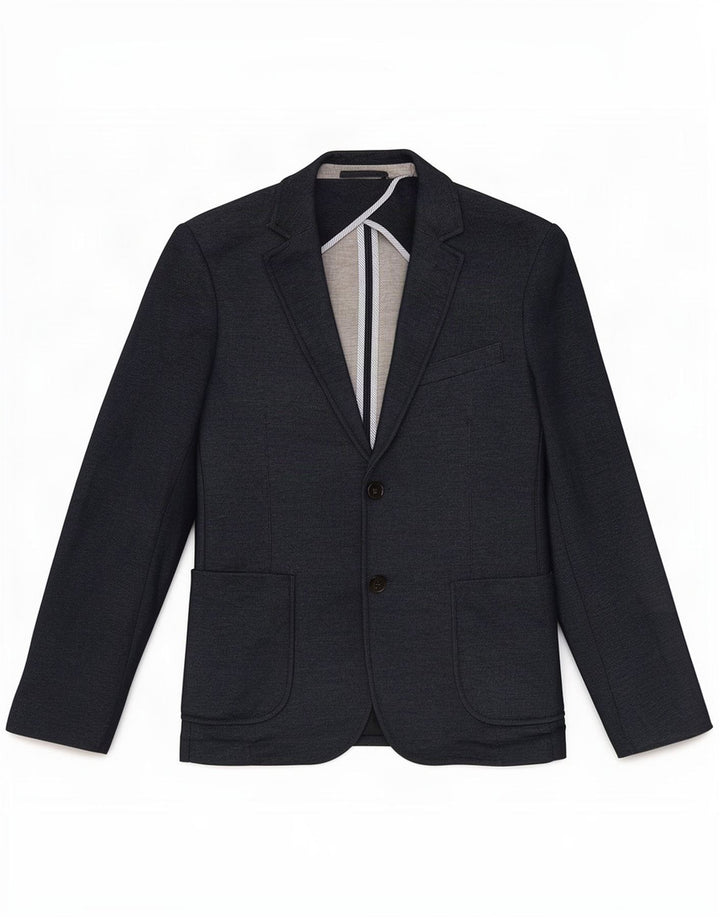 Zara Mens 2 Button Blazer Jacket EU 46 Small Navy Blue Polyester